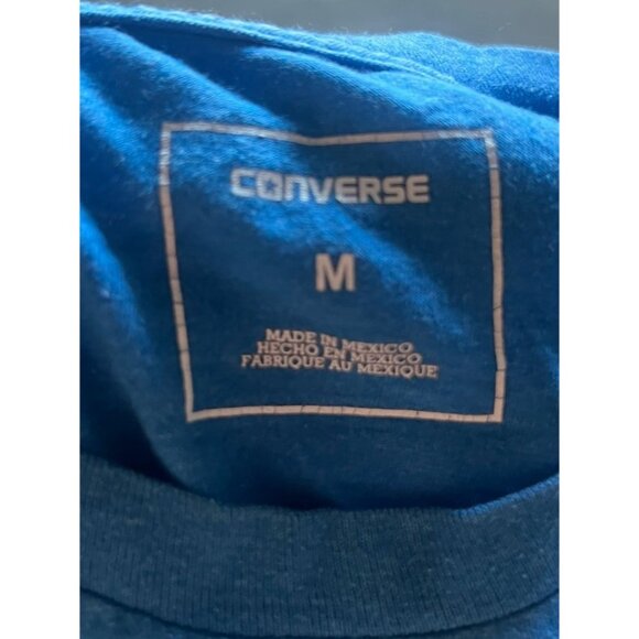 Vintage Converse All-Star Blue Yellow T-Shirt Men's Size M Classic Print - Picture 6 of 10